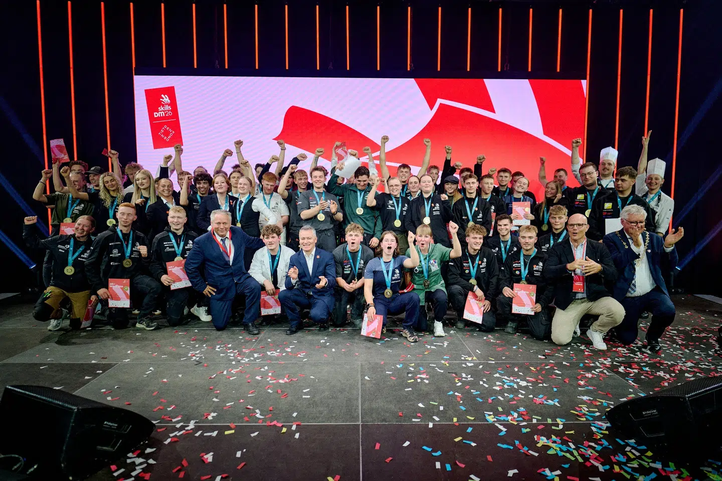 Ved en afslutningsceremoni fik vindere i 48 forskellige fag en guldmedalje om halsen ved årets DM i Skills.