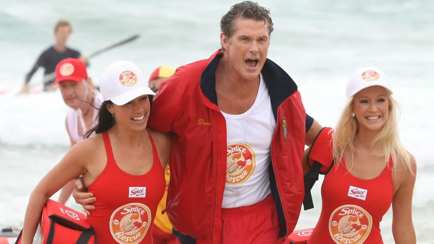 David Hasselhoff fotograferet under en PR-tur for 'Baywatch.'
