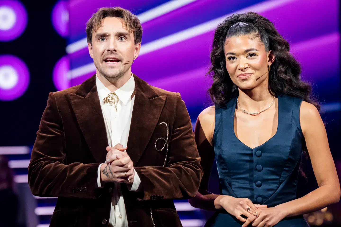 Cilia Trappau sammen med 'Vild med dans'-medværten Martin Johannes Larsen.