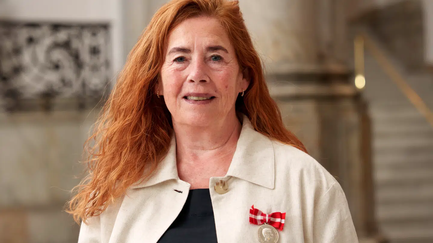 Social- og sundhedsassistent på Rigshospitalet Hanne Heeris takkede for Fortjenstmedaljen.