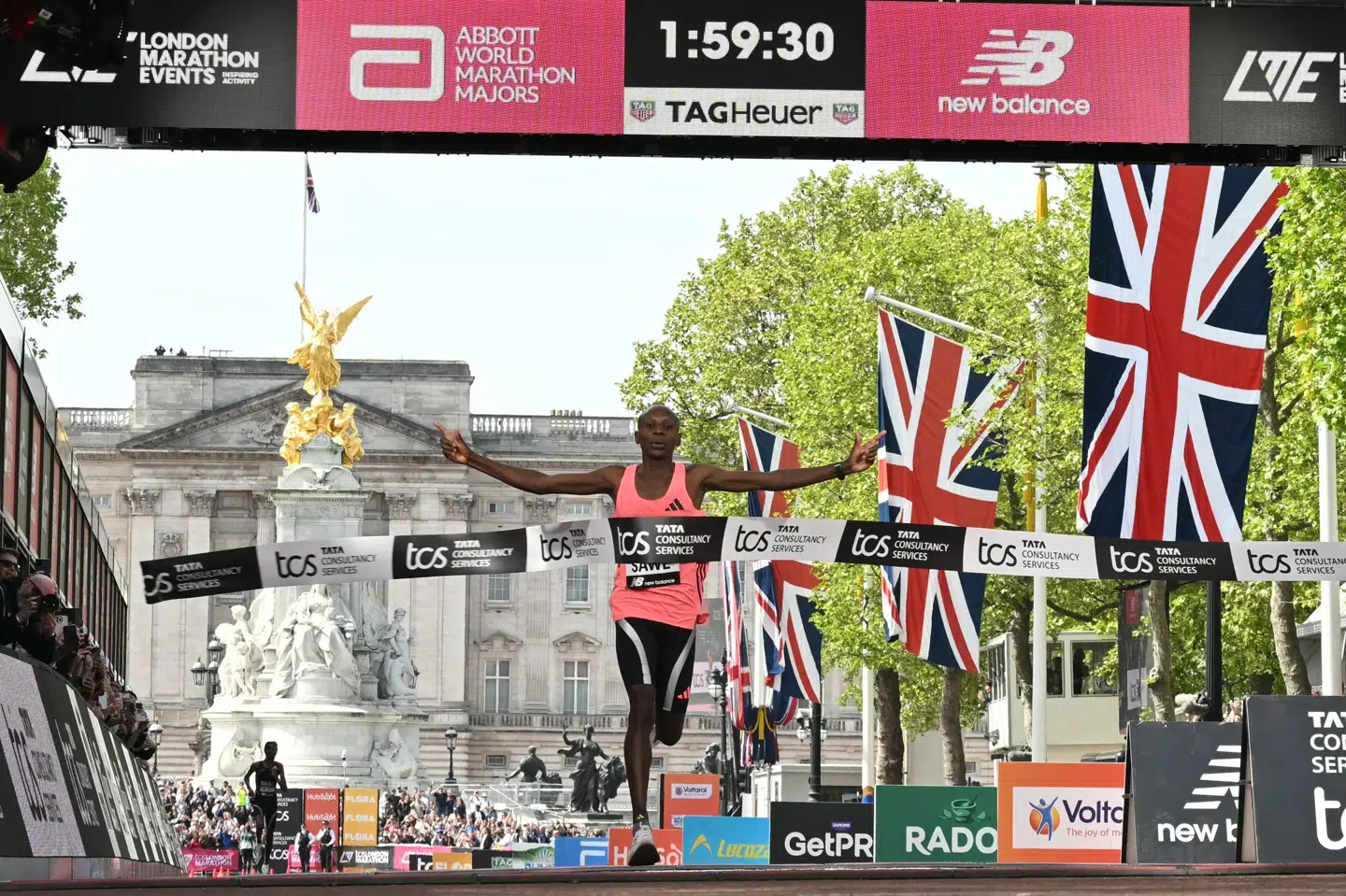 Sabastian Sawe krydsede den magiske to-timers grænse søndag i London, da han vandt maratonløbet i storbyen med en tid på 1 time, 59 minutter og 30 sekunder. (Arkivfoto).