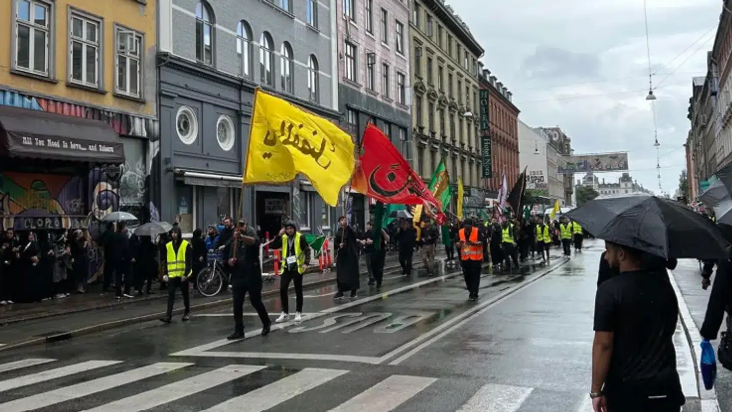 Her ses en del af det omtalte Ashura-optog på Nørrebrogade tilbage i 2024. B.T.