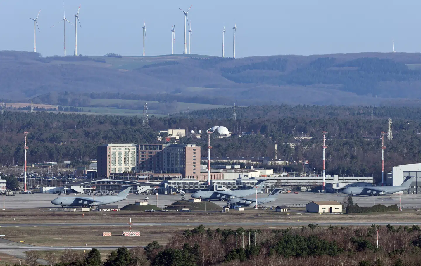Den amerikanske Ramstein-base ligger nær den tyske by Landstuhl.