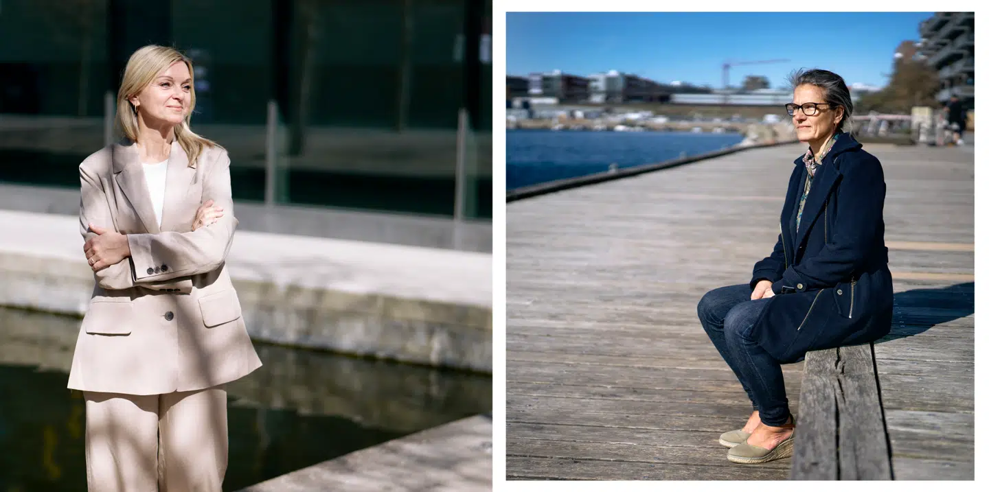 Vicedirektør Hanne Plehn (tv.) og chefkonsulent Lise Aagesen har begge oplevet udfordringer med overgangsalderen. Nu deler de ud af erfaringer og råd, som de ville ønske, at de selv havde kendt tidligere.