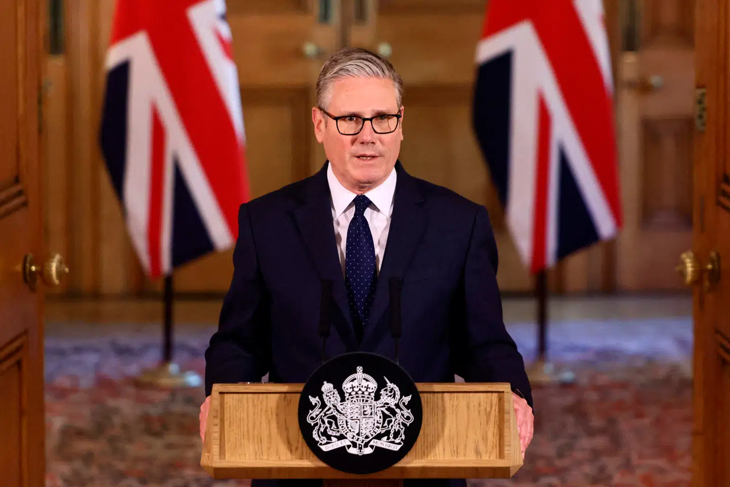 Storbritanniens premierminister Keir Starmer holdt torsdag aften en tale i Downing Street, efter to jødiske mænd var ofre for et knivstikkeri.