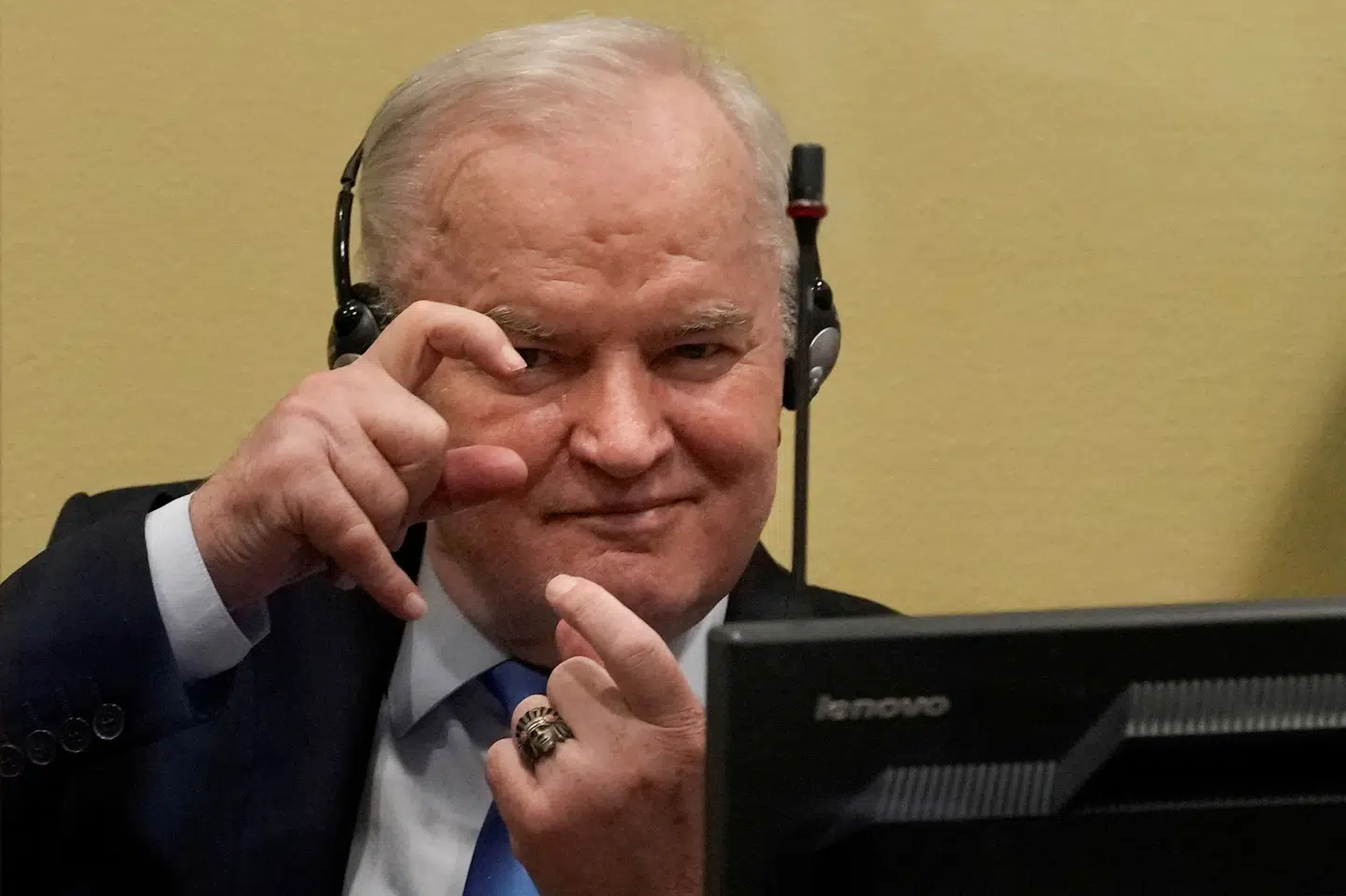 Her ses den tidligere hærfører for de bosniske serbere Ratko Mladic, kort inden hans dom for krigsforbrydelser blev stadfæstet i 2021 ved en ankesag. (Arkivfoto).