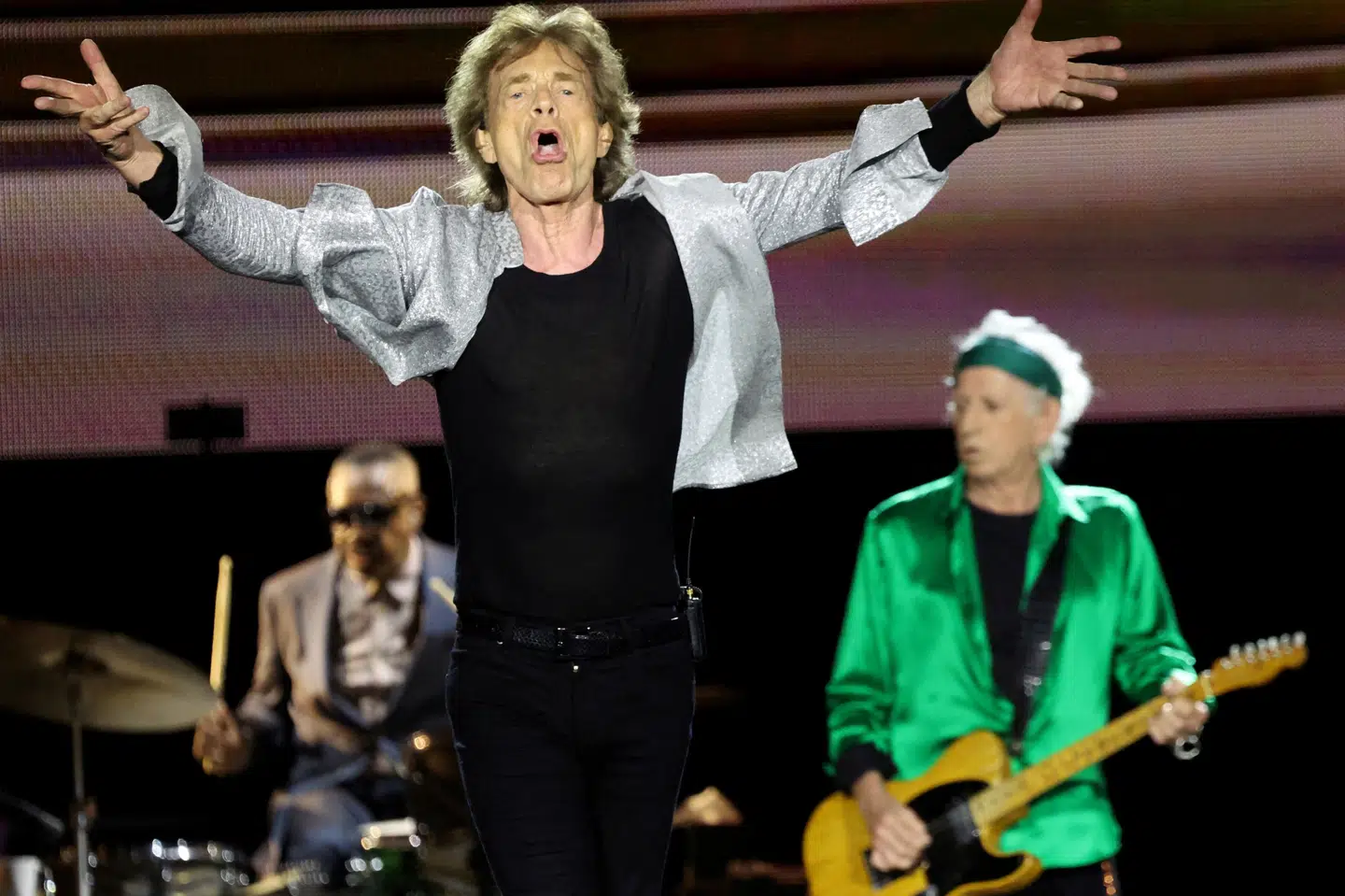 Rolling Stones var på turné i forbindelse med bandets seneste album, "Hackney Diamons". Her ses forsanger Mick Jagger ved en koncert i Californien. (Arkivfoto).