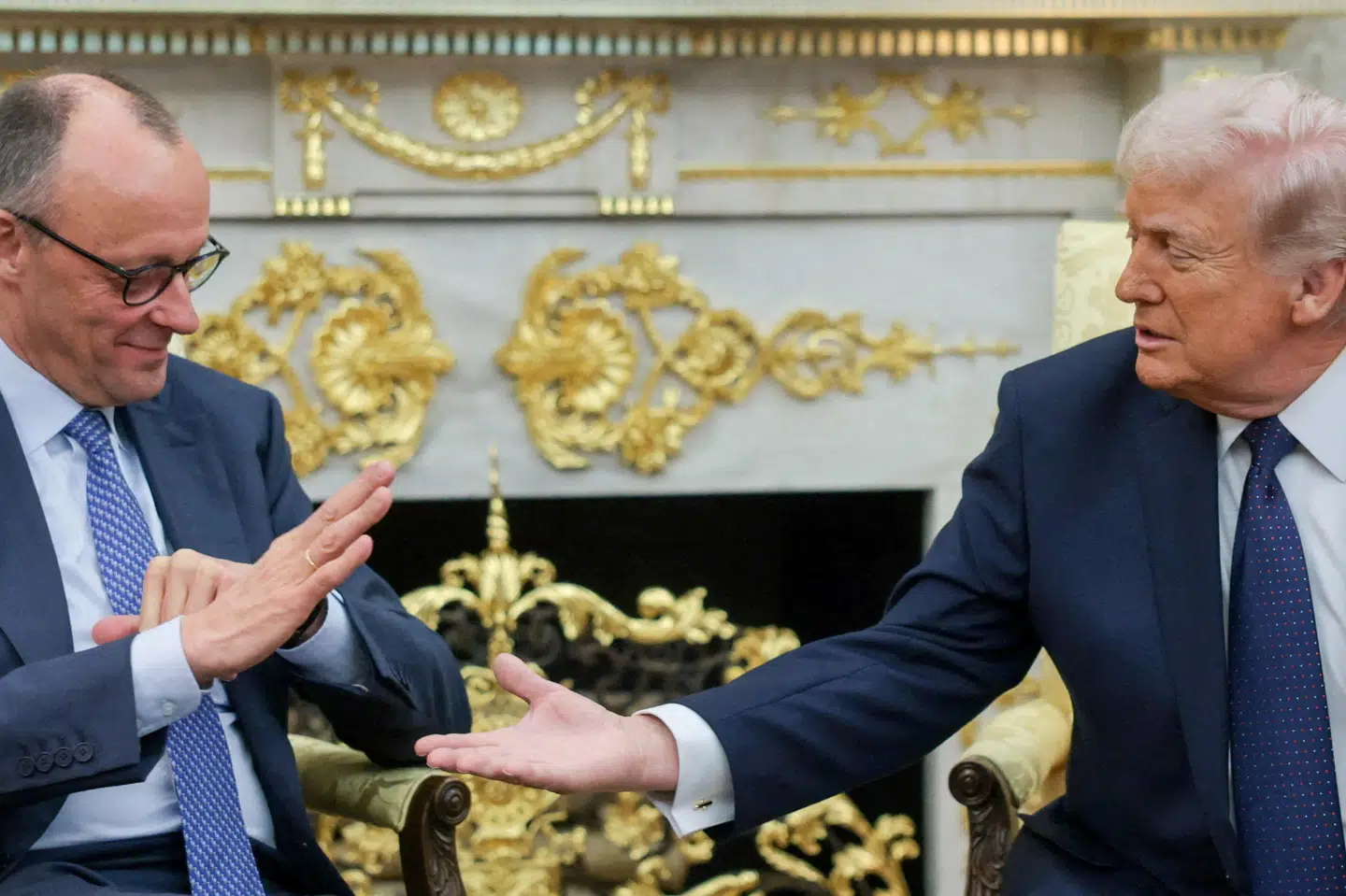 Der har været spændinger mellem Tysklands forbundskansler, Friedrich Merz, og USA's præsident, Donald Trump, i forbindelse med krigen i Iran. Tilbage i begyndelsen af marts var kansleren på besøg i Det Hvide Hus, hvor han blandt andet udtrykte bekymring om krigen. (Arkivfoto).