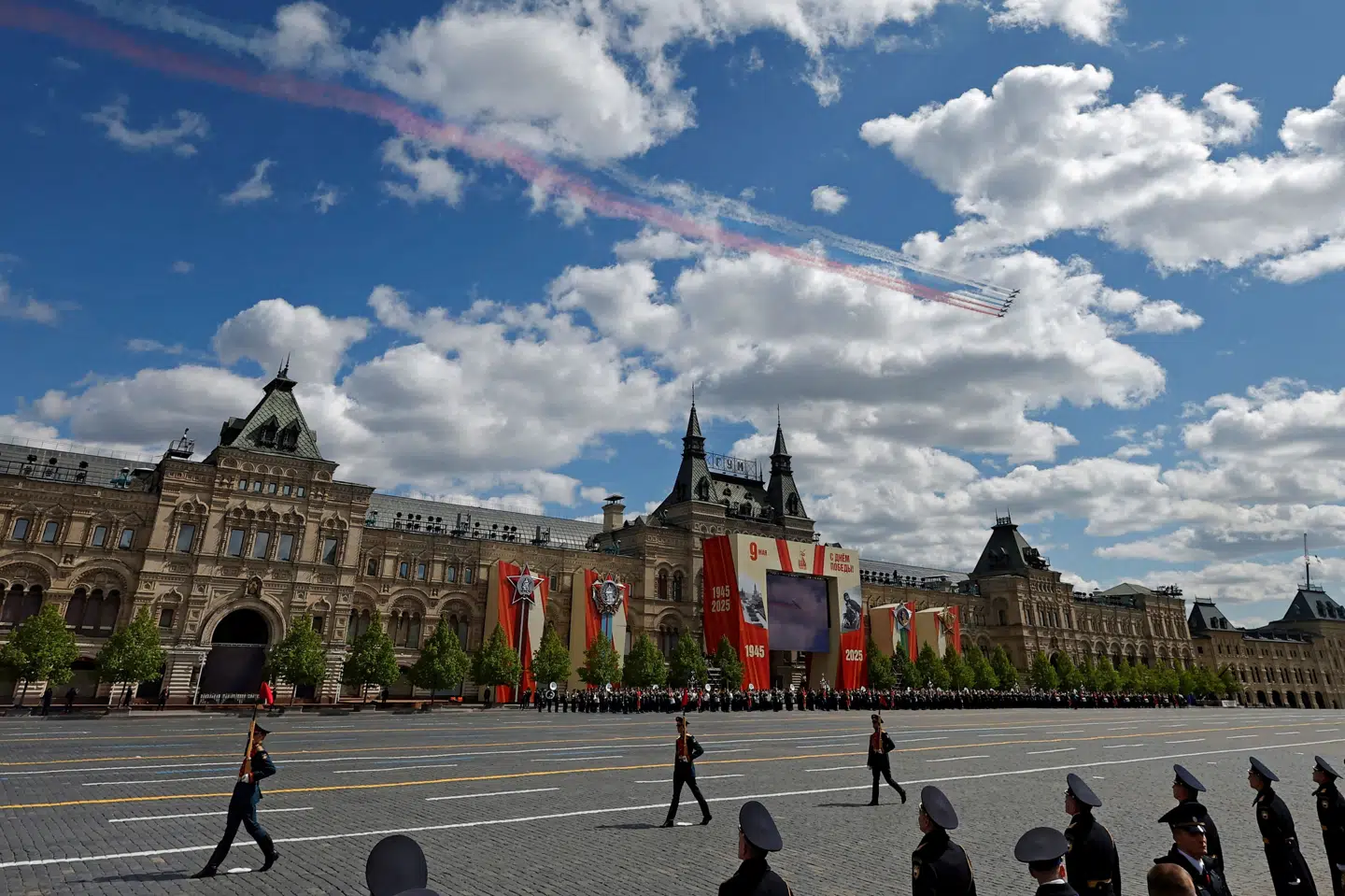 Der er typisk en stor militærparade, når Rusland fejrer 9. maj hvert år. Den er her fotograferet i 2025. (Arkivfoto).