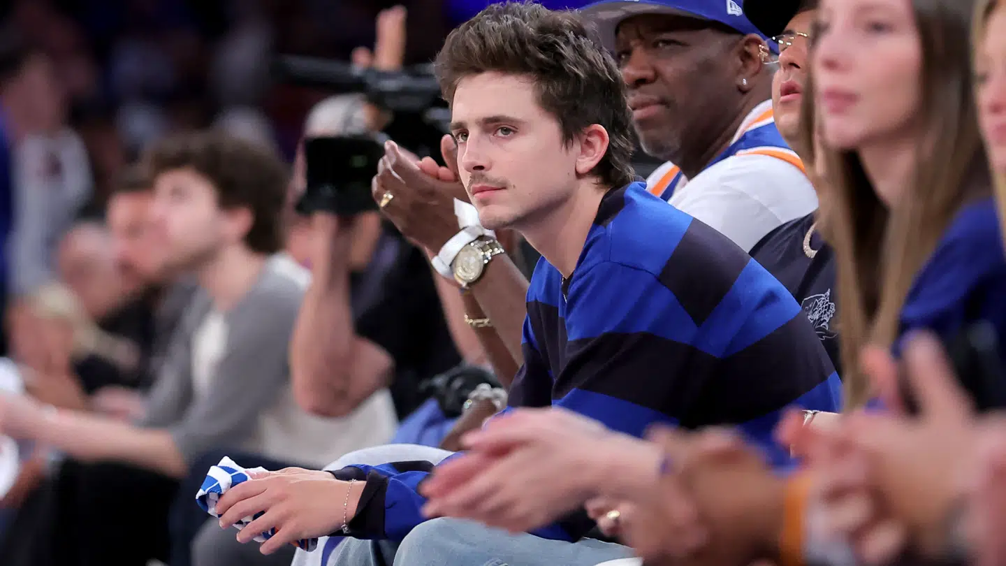 Timothée Chalamet var til basketball i Madison Square Garden mandag aften.