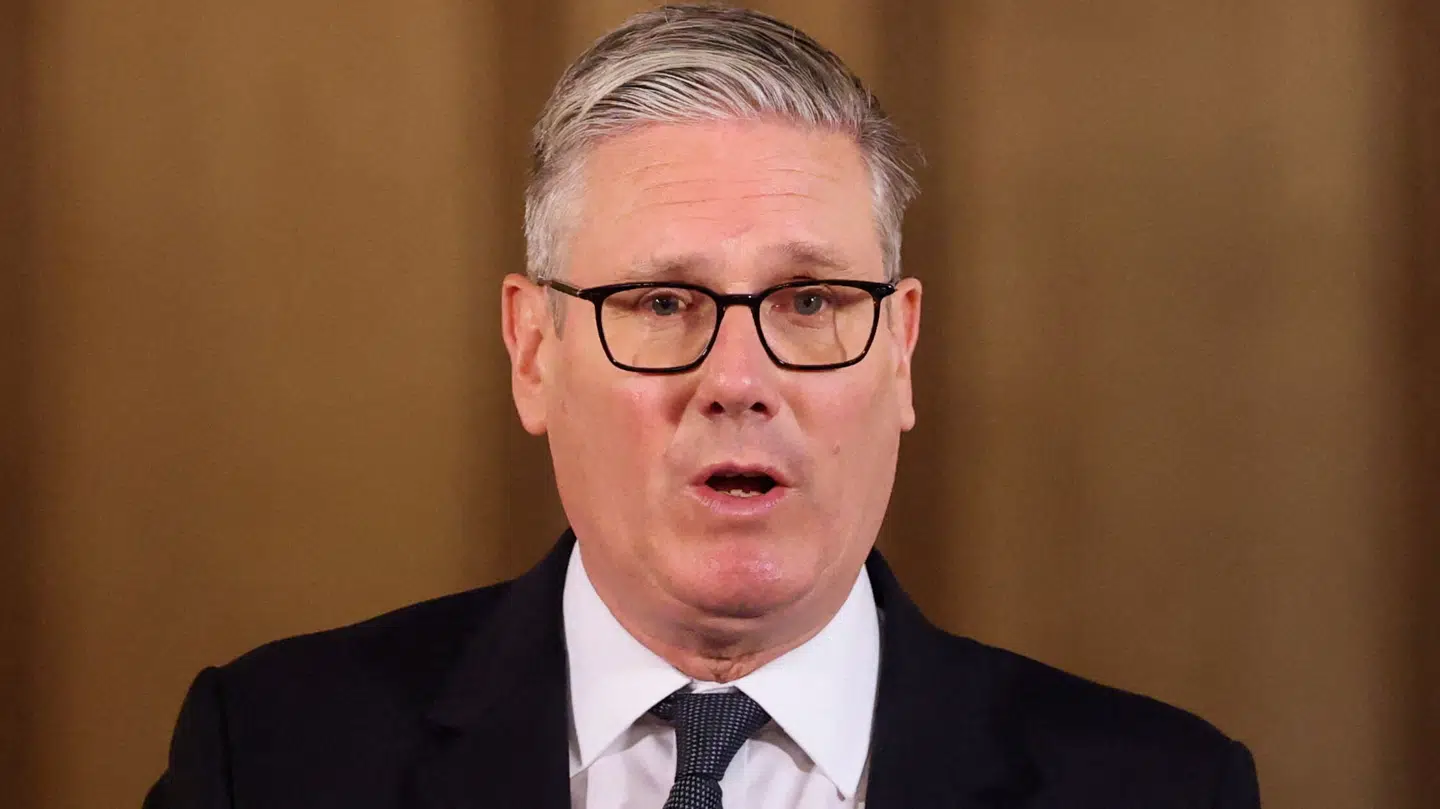 Keir Starmer i forbindelse med tirsdagens tale.