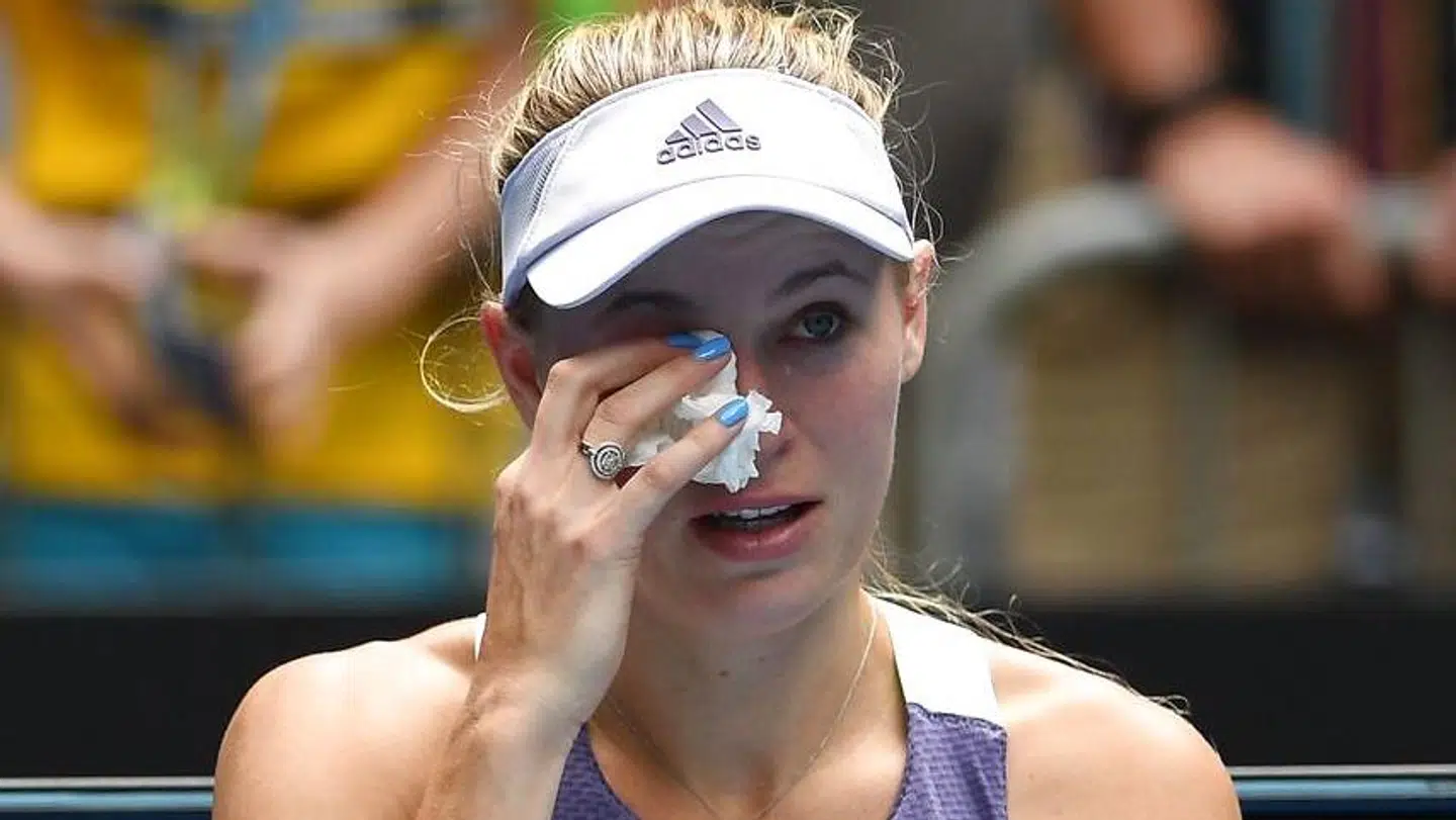 Caroline Wozniacki efter sit nederlag.