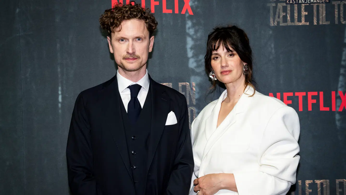 Mikkel Boe Følsgaard og Danica Curcic til premieren på 'Kastanjemanden: Tælle til en, tælle til to'.