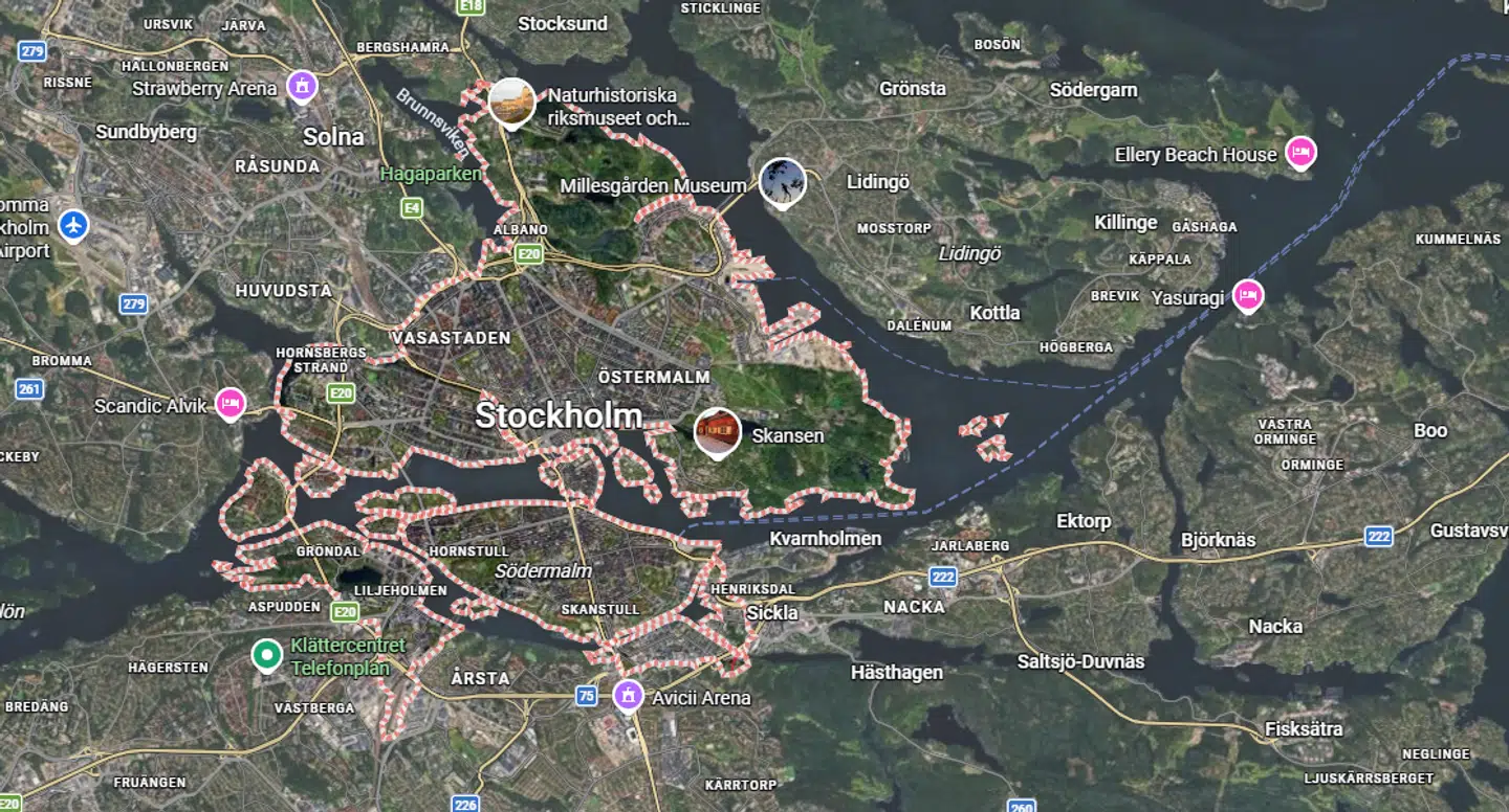 Hændelsen fandt sted syd for Stockholm.