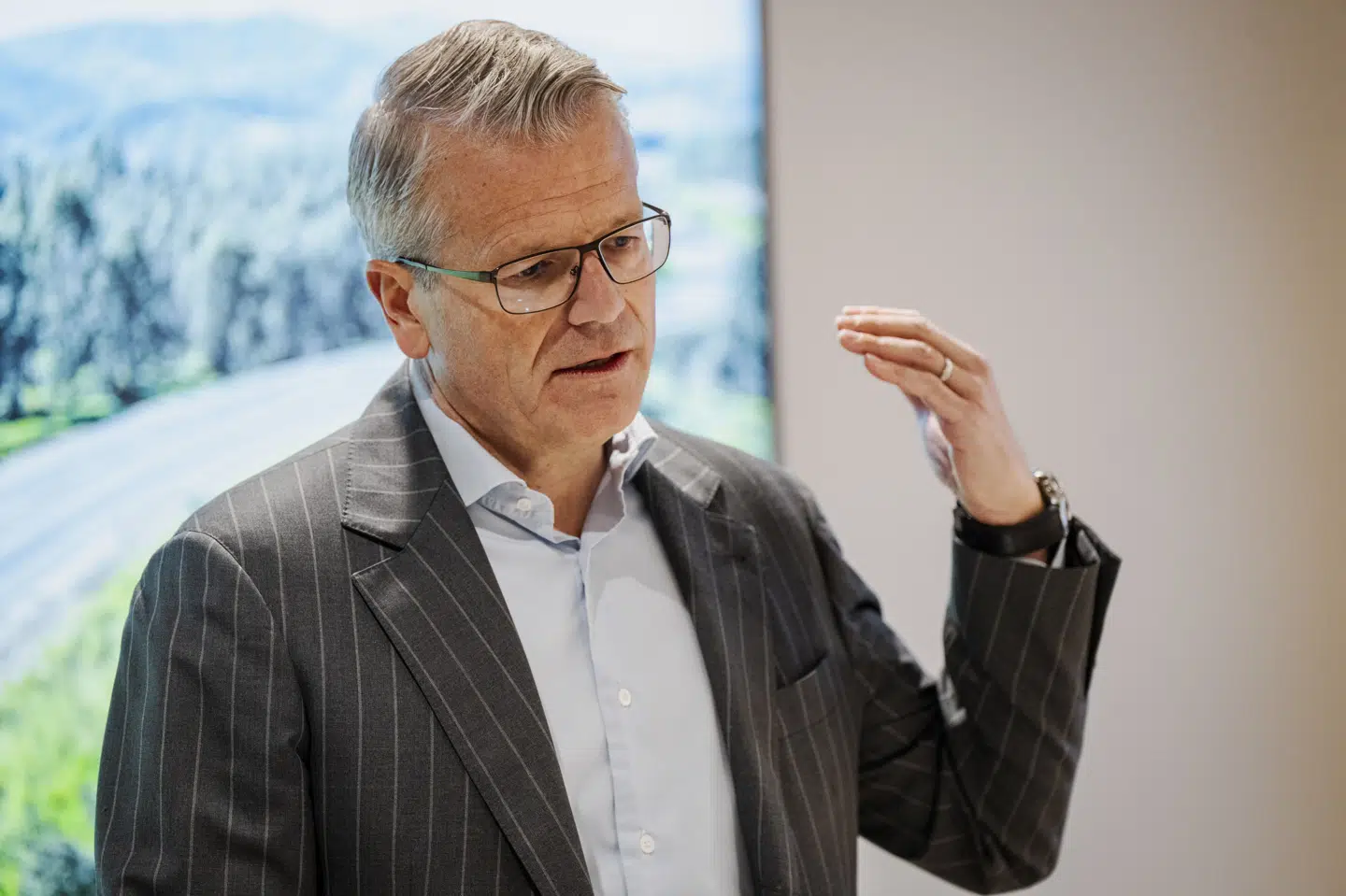 Mærsk-topchef Vincent Clerc på et pressemøde i februar. (Arkivfoto).