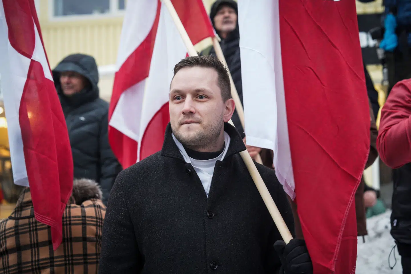 En angiveligt amerikansk mand har angiveligt tilbudt penge til flere personer i Nuuk, hvis de vil give en underskrift om, at Grønland kan blive amerikansk. Det er Grønlands regeringschef, Jens-Frederik Nielsen, utilfreds med. (Arkivfoto).