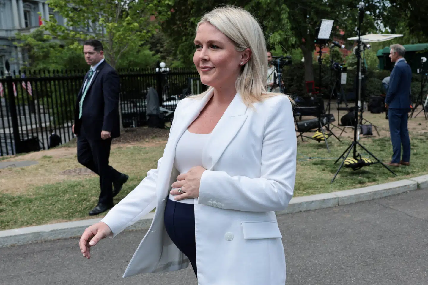 Karoline Leavitt gik på barsel, få dage inden hun fødte sin datter, Viviana. (Arkivfoto).