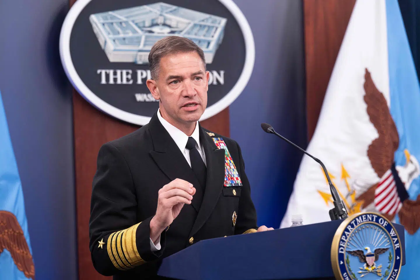 Chef for U.S. Central Command Brad Cooper fortæller, at de amerikanske styrker fortsat er forpligtede til at håndhæve blokaden mod skibe, der sejler til og fra iranske havne. (Arkivfoto).