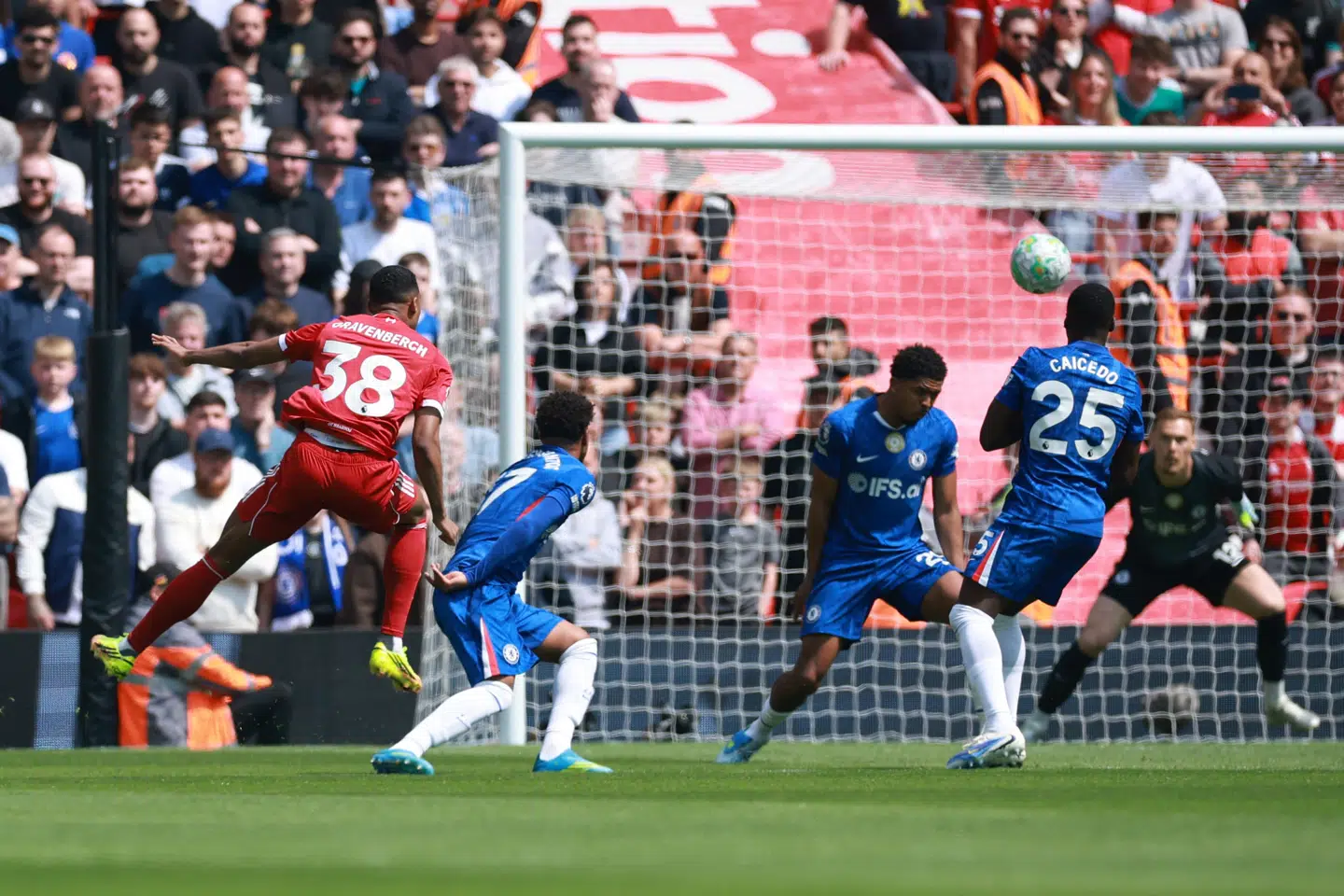 Ryan Gravenberch bragte Liverpool tidligt foran mod Chelsea.