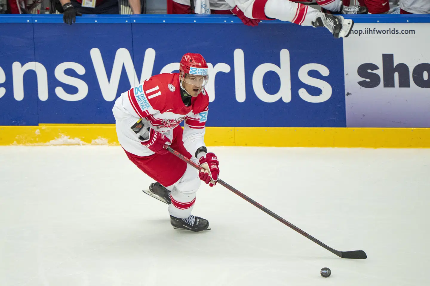 Alexander True stod for den anden danske scoring i 2-4-nederlaget til Slovakiet. (Arkivfoto).