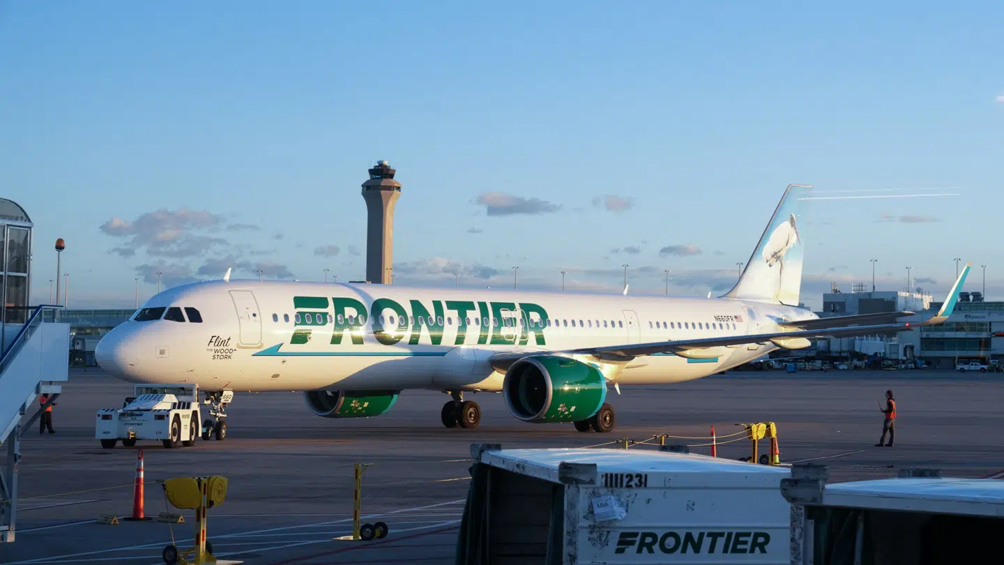 Frontier Airlines flyet på billedet er ikke det pågældende fly fra ulykken. (Arkivfoto)
