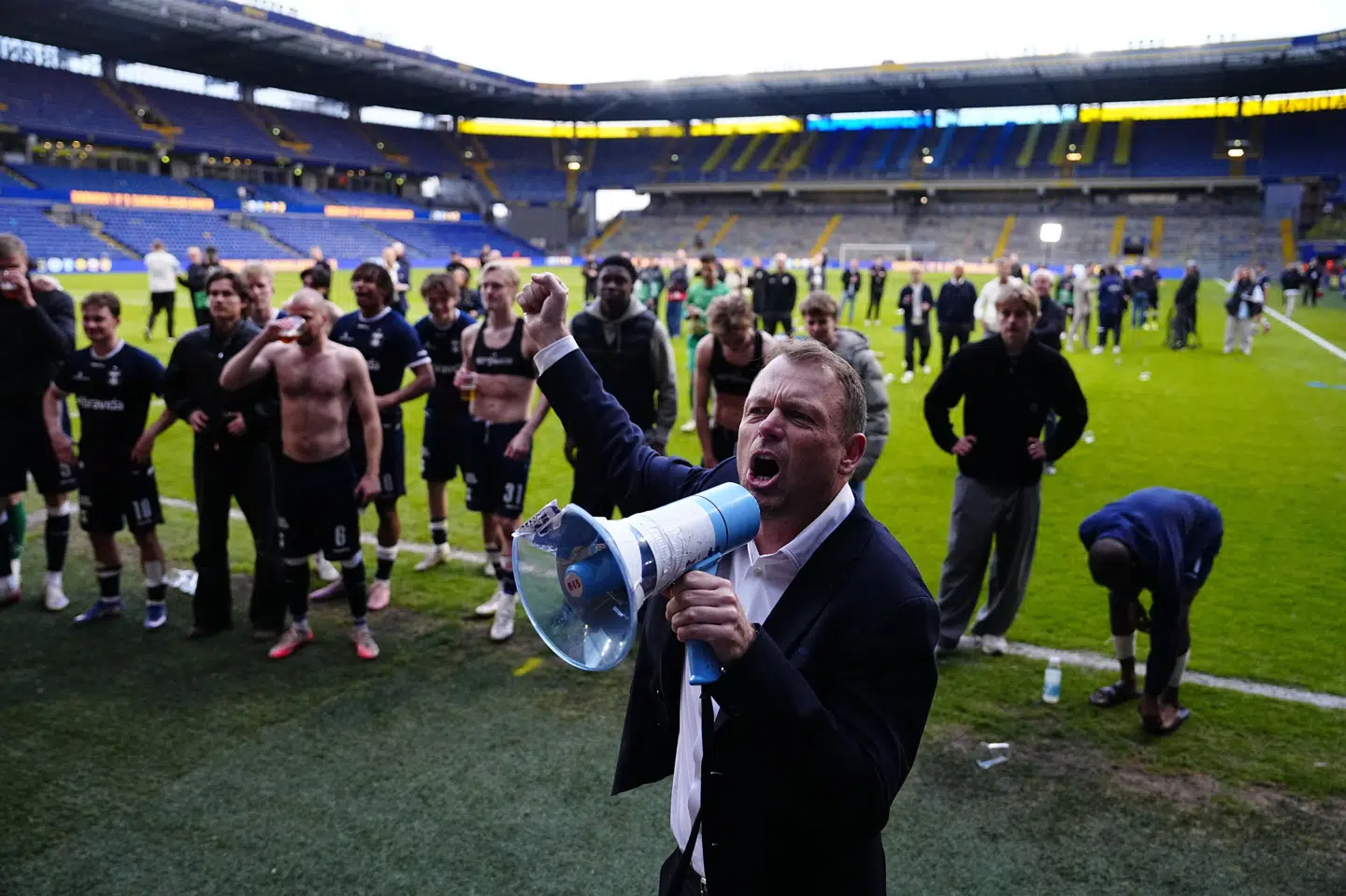 Direktør Jacob Nielsen henvendte sig direkte til AGF's fans på Brøndby Stadion.