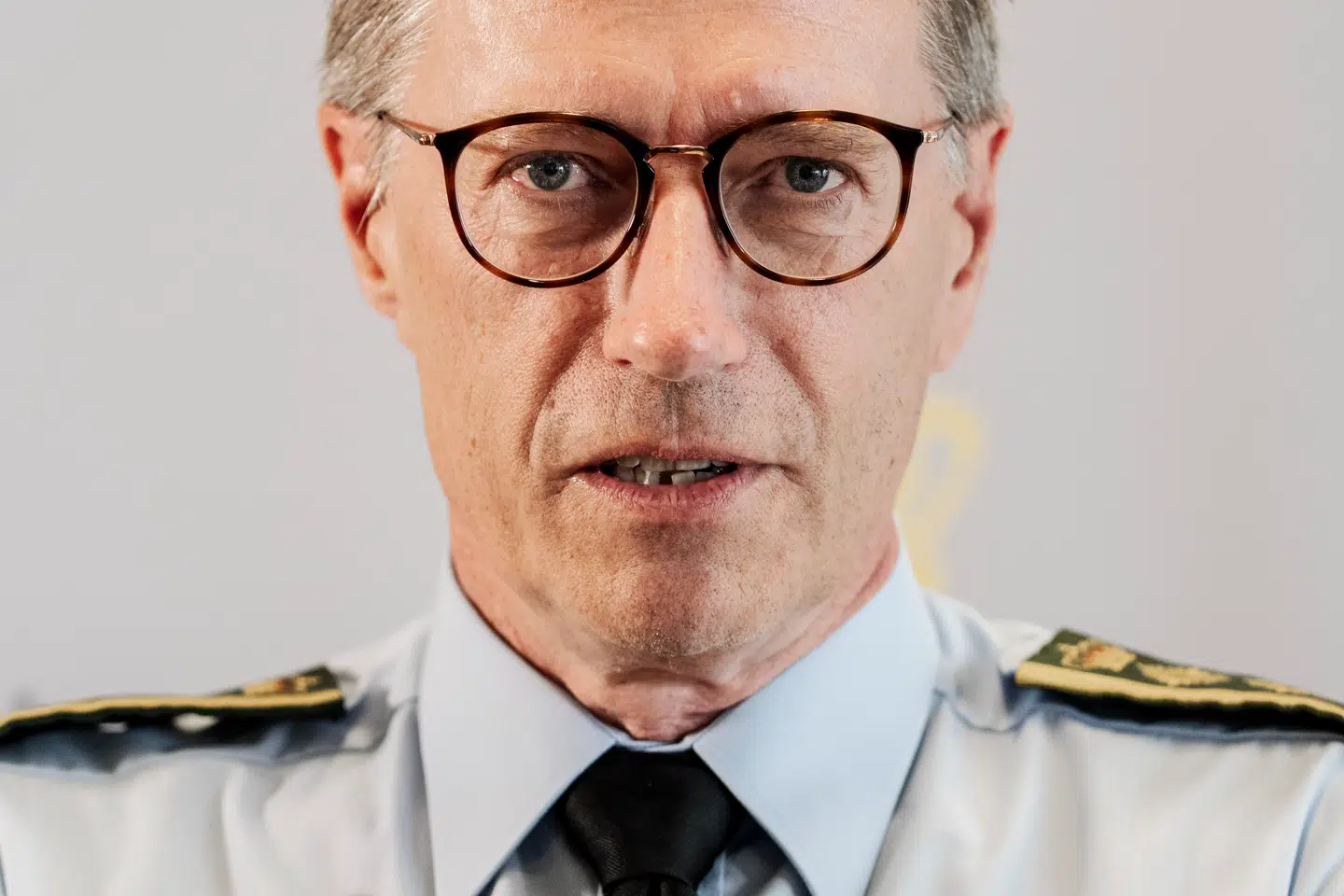 Rigspolitichef Thorkild Fogde efter pressemøde i Justitsministeriet om indsatsen mod bandekriminalitet onsdag den 21. august 2024.