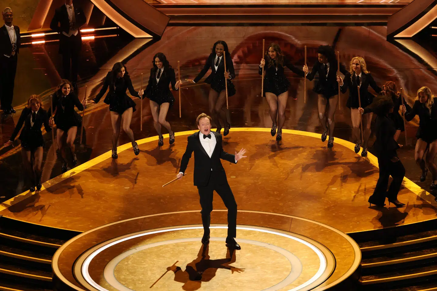 Conan O' Brien ses optræde til oscarshowet i 2025, hvor han for første gang var vært for prissuddelingen. Den 14. marts næste år går han for tredje gang på scenen i værtsrollen. (Arkivfoto).