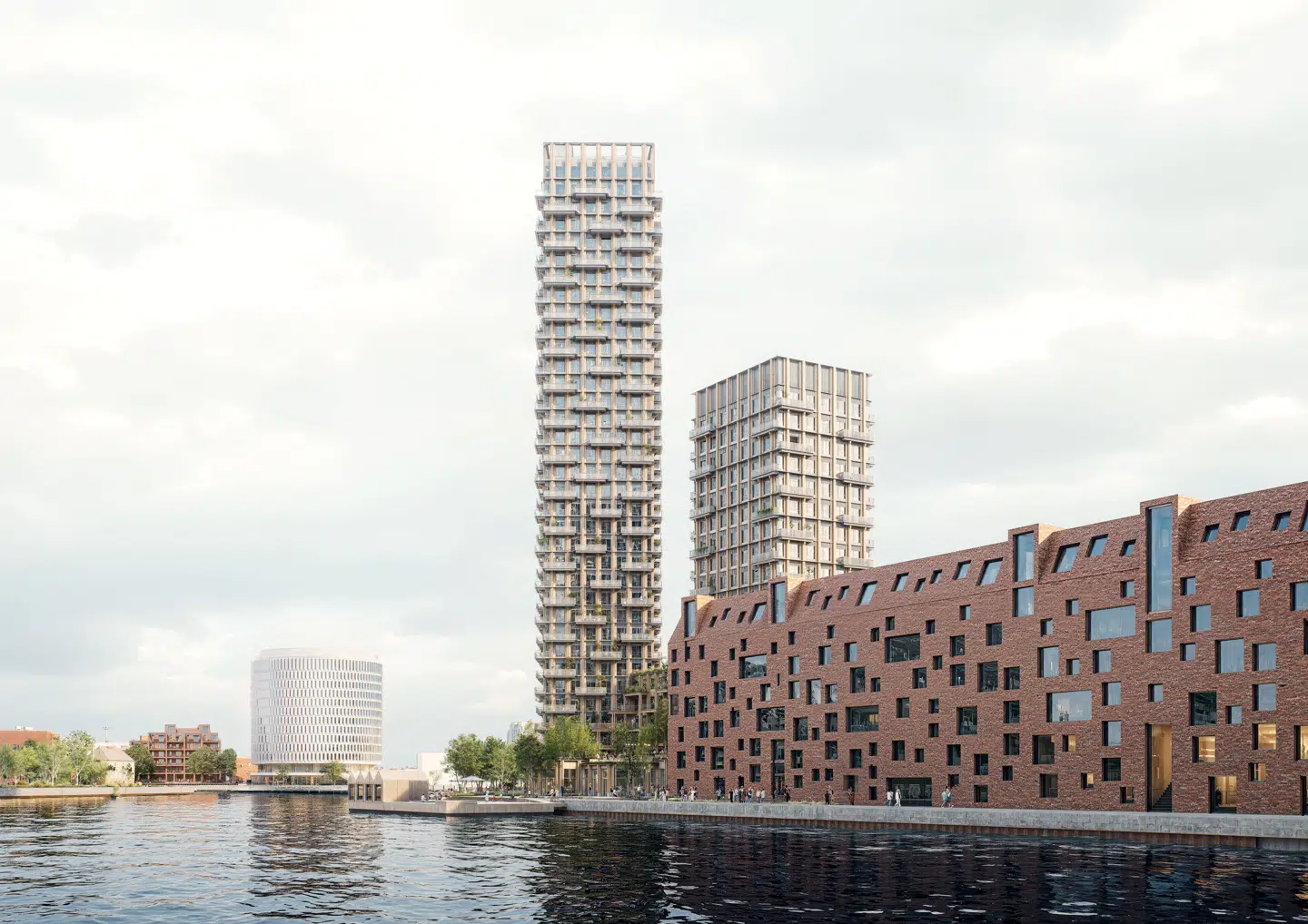 Det nye højhus, der skal stå ved indsejlingen til Københavns havn ved Langeliniespidsen.