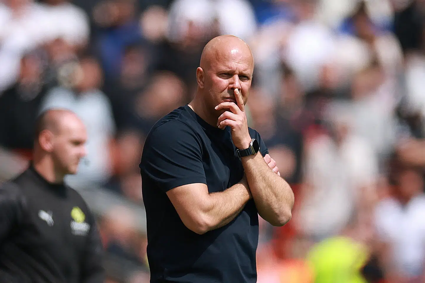 Liverpool-cheftræner Arne Slot har "al mulig grund til at tro", at han beholder jobbet næste sæson, siger han. (Arkivfoto).