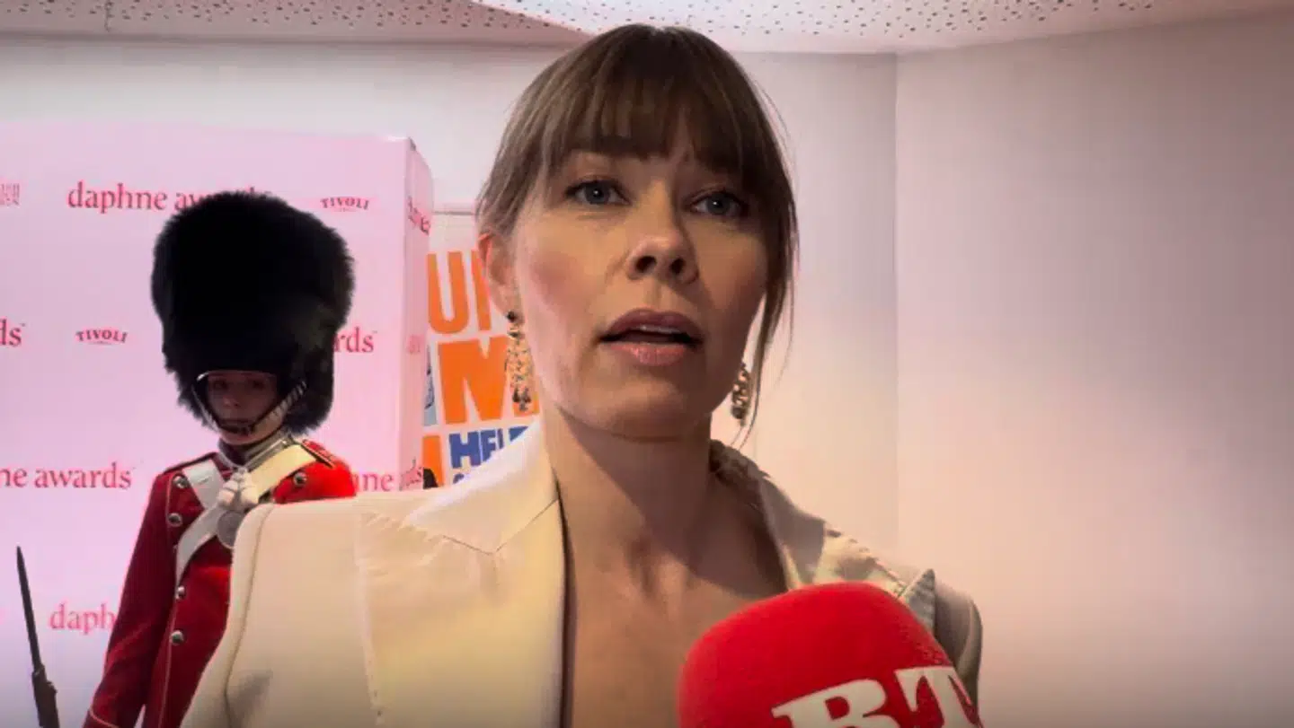 Birgitte Hjort Sørensen på den røde løber torsdag.