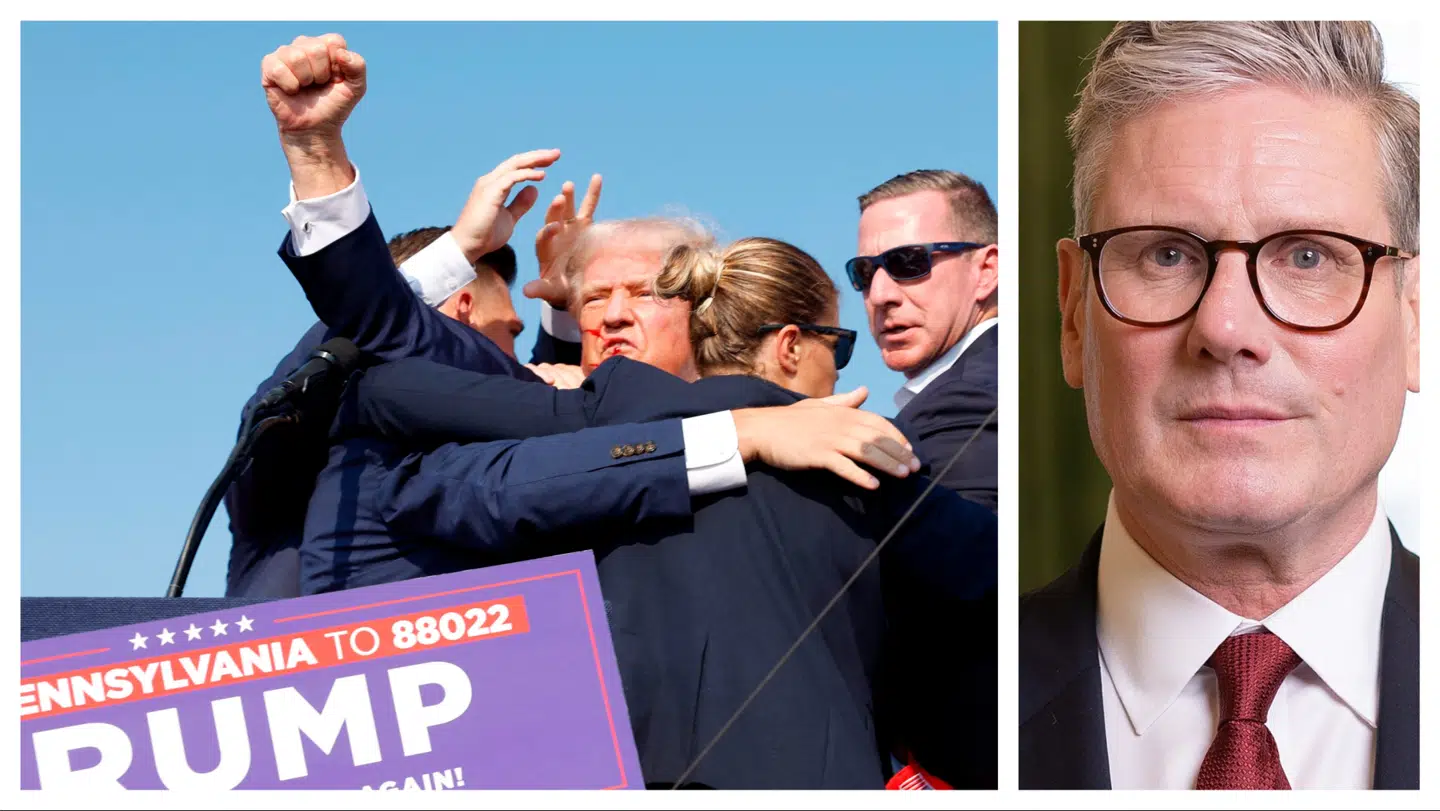 Donald Trumps reaktion efter attentatforsøget i Pennsylvania viser, hvorfor han er så dygtig en »storyteller«. Keir Starmer (til højre) har aldrig forstået det. Ikke rigtig.