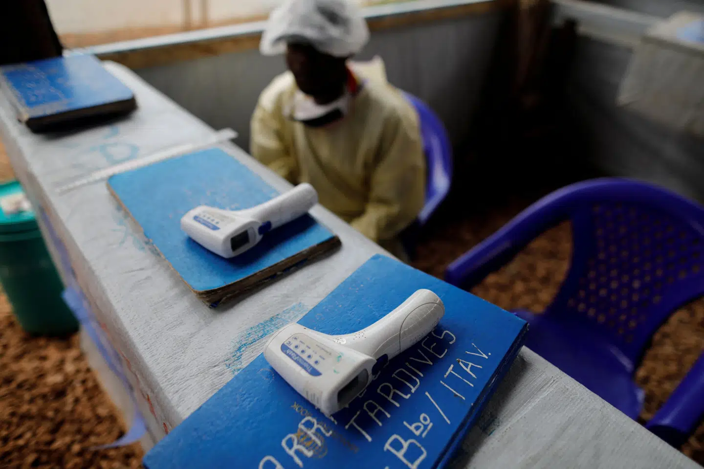 Termometer ved et center for behandlinger af Ebola i DR Congo i 2019. Et nyt udbrud er ifølge sundhedsmyndigheder brudt ud i maj 2025.