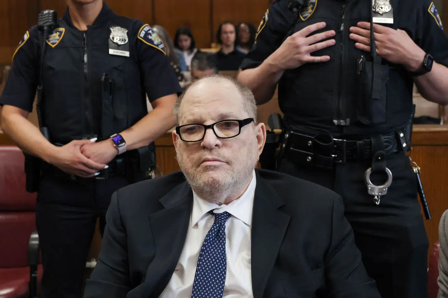 Den tidligere Hollywood-producer Harvey Weinstein i retten den 15. maj.