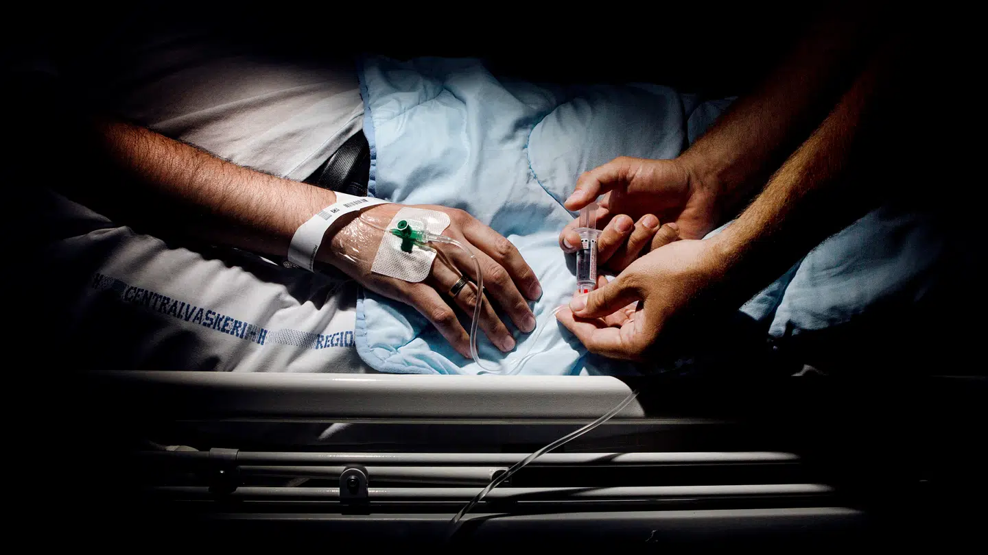 Arkivfoto af patient på Hvidovre Hospital.