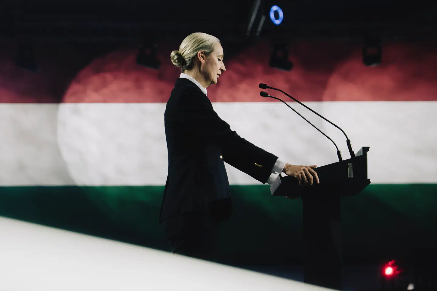 Leder af Alternative für Deutschland, Alice Weidel, taler ved CPAC Hungary 2026 i Budapest, hvor flere internationale politikere fra højrefløjen deltog. Konferencen samlede tusindvis af deltagere fra 51 forskellige lande til en snak om national suverænitet, grænsekontrol og kritik af EUs politiske linje.