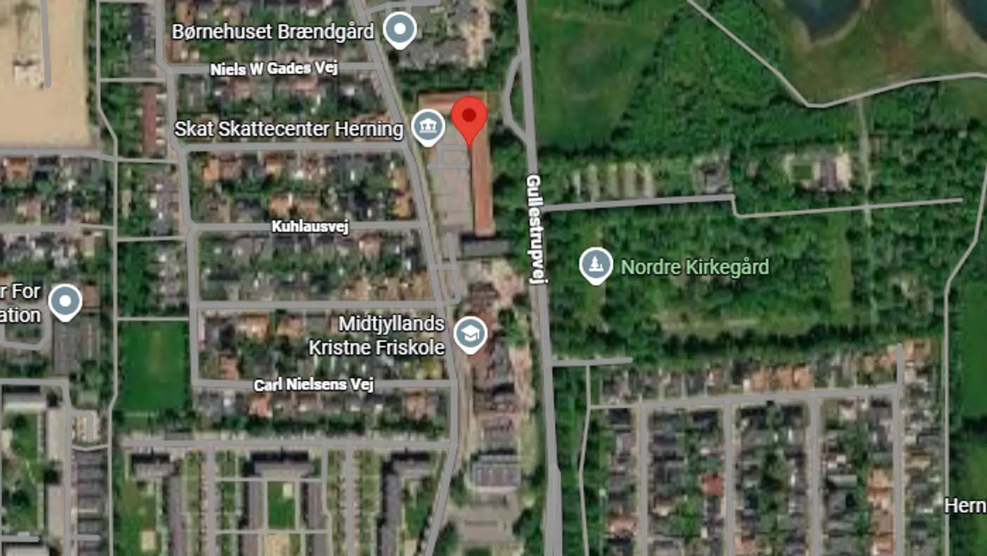 Afspærringen er i nærheden af Brændgårdvej.