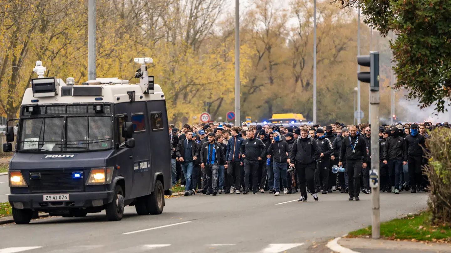 Sådan så det ud senest, der var FCK-fans i Brøndby tilbage i oktober 2024.