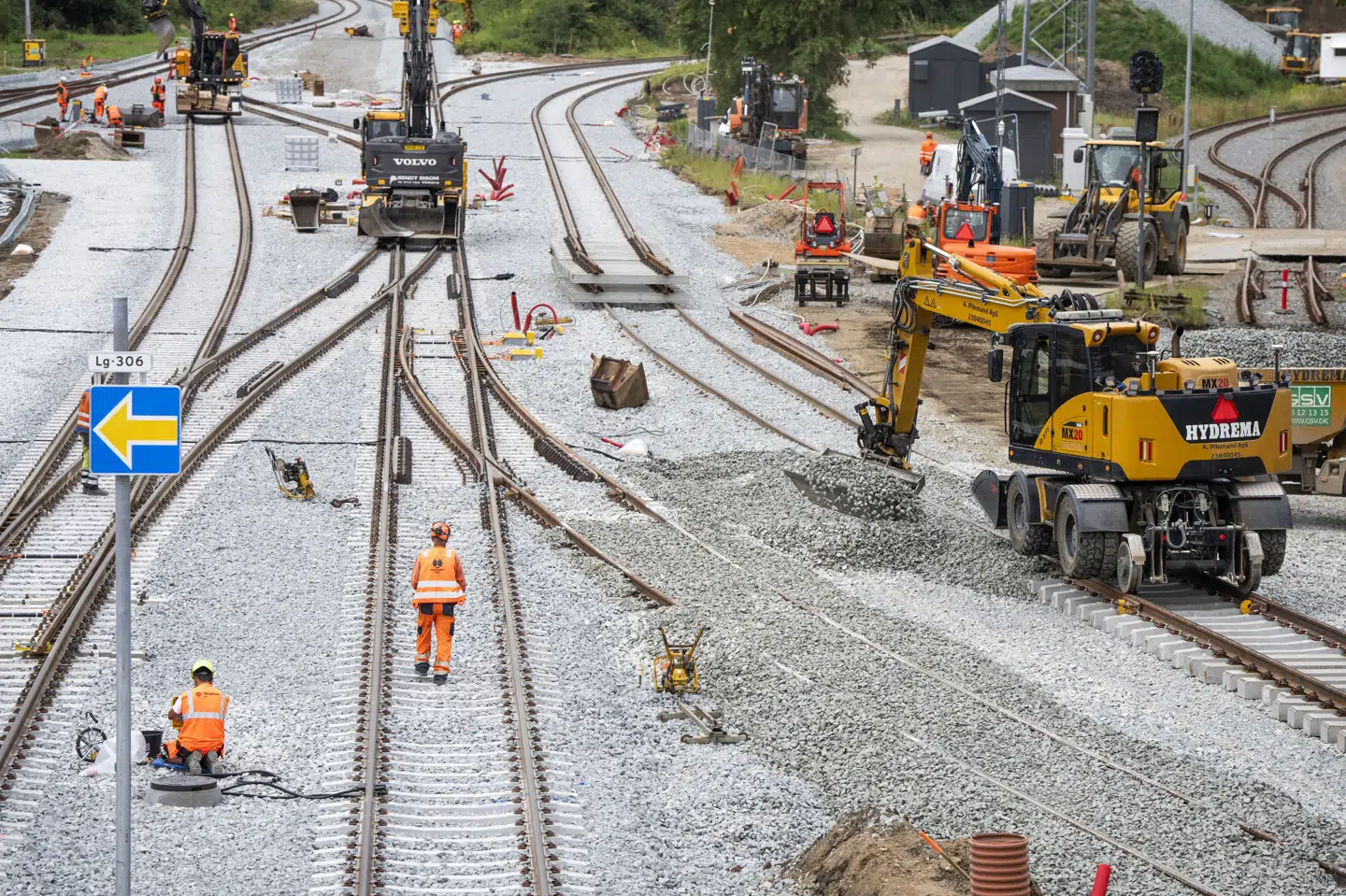 Banedanmark arbejder flere steder på elektrificering af jernbanenettet, blandt andet ved Aarhus Hovedbanegård. (Arkivfoto).