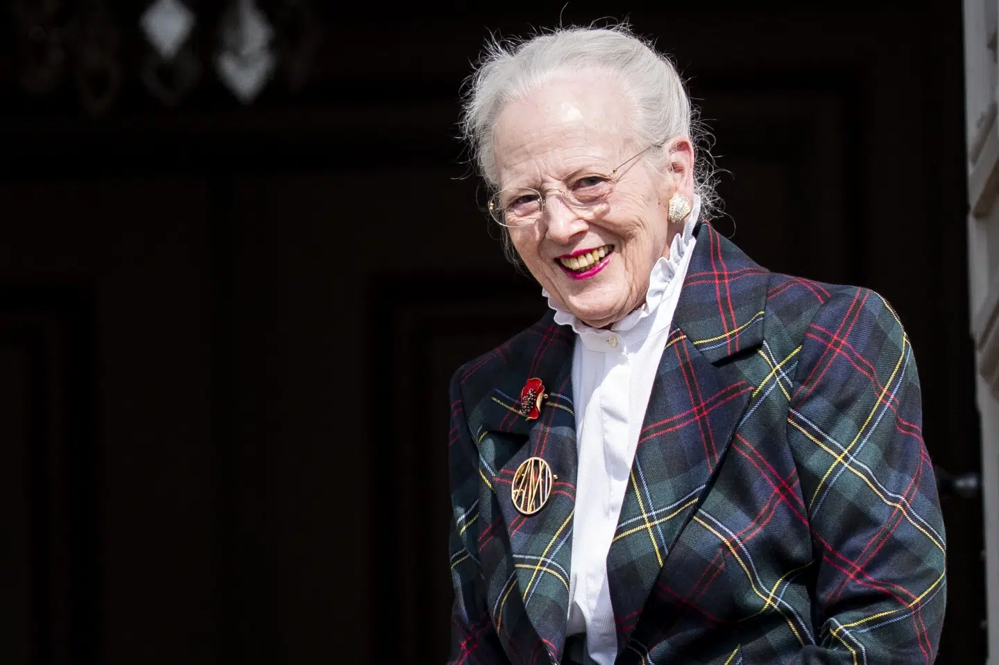Dronning Margrethe blev torsdag indlagt på Rigshospitalet efter en hjertekrampe. Billedet er fra hendes 86-års fødselsdag på Fredensborg Slot 16. april 2026. (Arkivfoto).