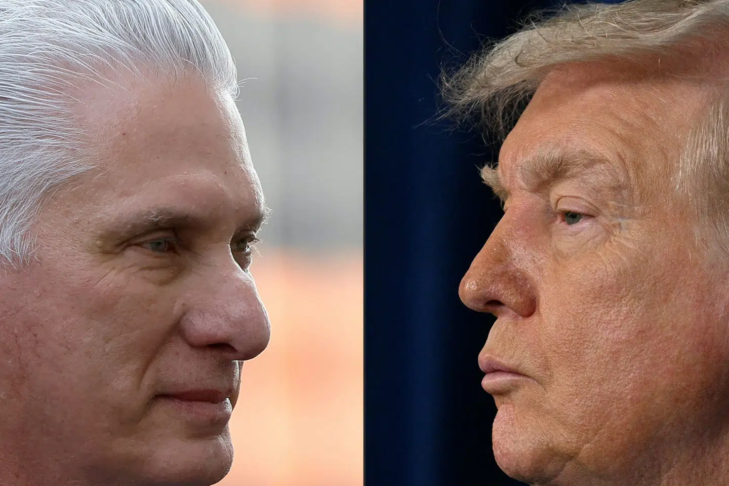 USA's præsident, Donald Trump, har skruet op for presset mod Cuba de seneste måneder. Cubas regering frygter et amerikansk angreb. Det vil udløse et blodbad, advarer Cubas præsident (til venstre).