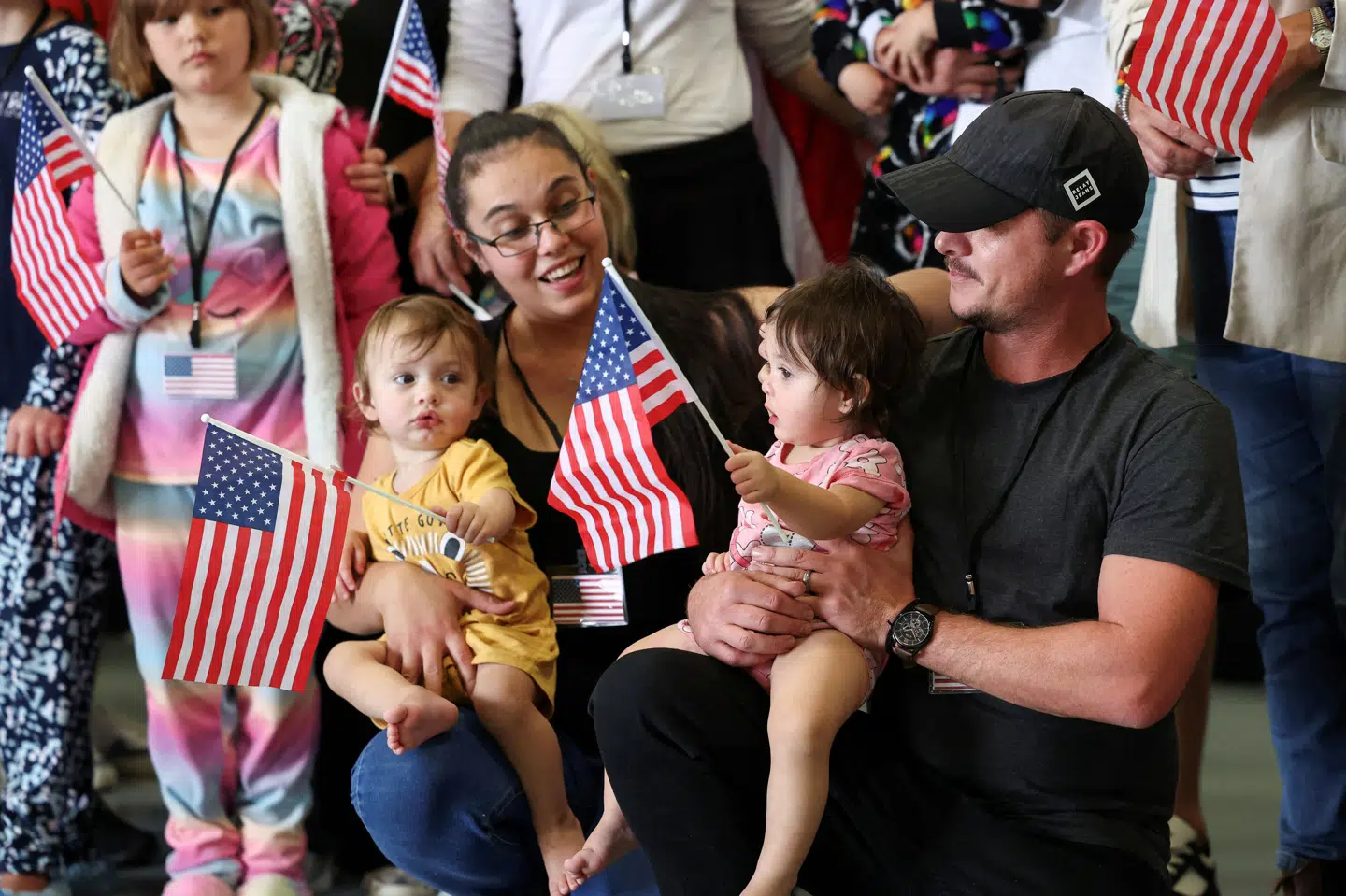 Billede fra maj 2025 i Virginia viser nogle af de første sydafrikanere, der under Trumps flygtningeloft fik status som flygtninge i USA, efter at det blev vurderet, at de var mål for racemæssig diskrimination. (Arkivfoto).