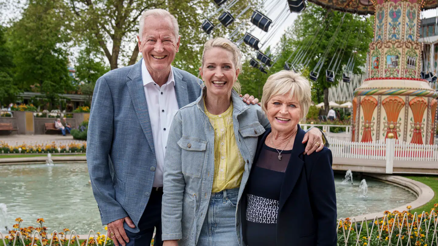 Keld og Hilda Heick med datteren Annette Heick i Tivoli - hvor Hilda Heick tirsdag også skal fejre sin 80 års fødselsdag.