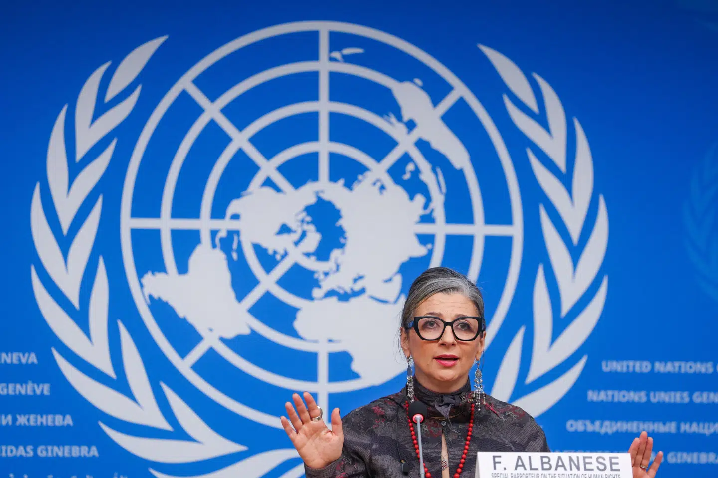 FN's særlige rapportør til de palæstinensiske områder, Francesca Albanese, blev sidste år underlagt amerikanske sanktioner efter kritiske udtalelser om Israels krig i Gazastriben. Nu fjerner USA sanktionerne efter en afgørelse fra en dommer. (Arkivfoto).