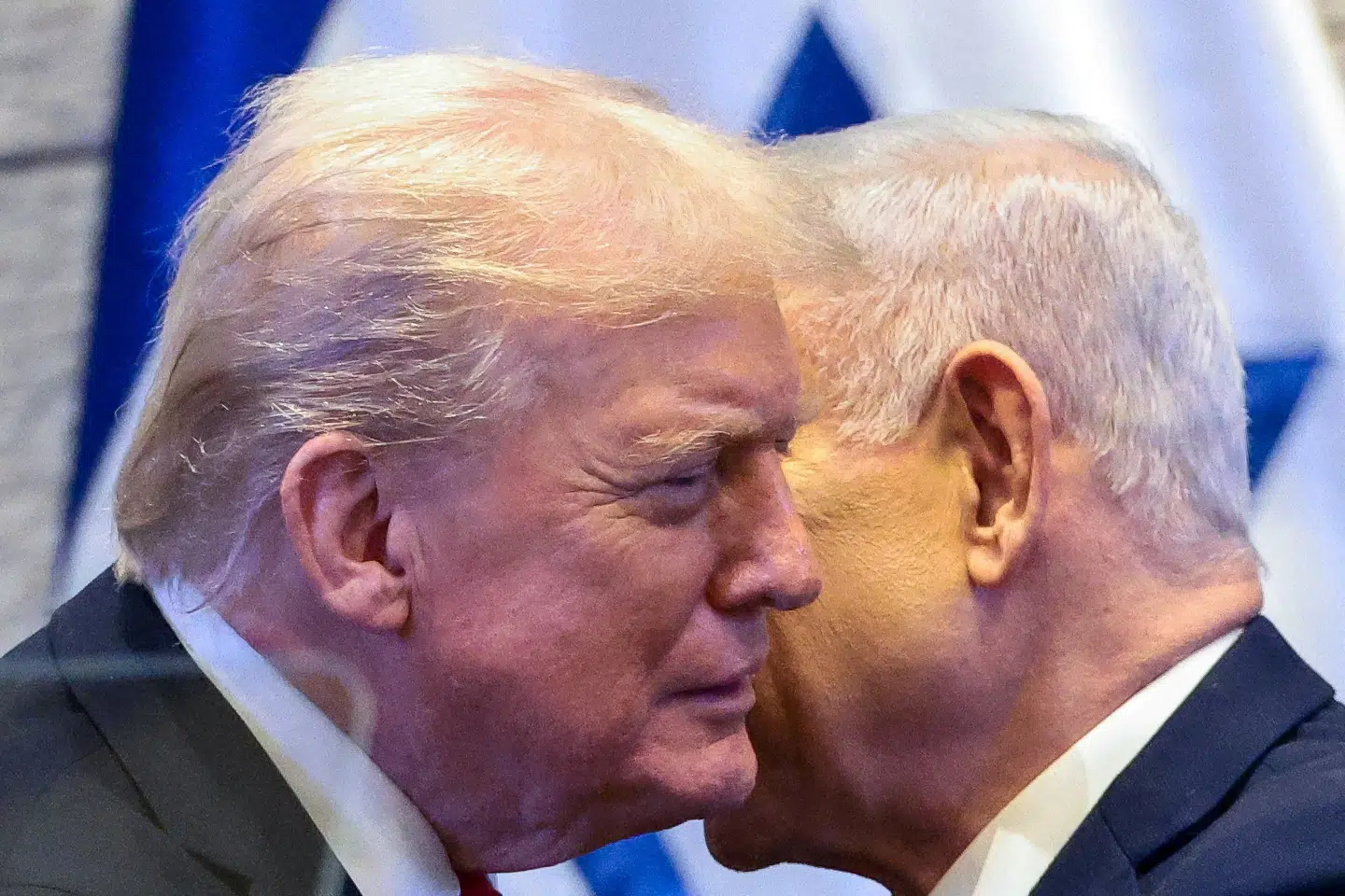 Trump og Netanyahu fotograferet i det israelske parlament, Knesset. Billedet er fra oktober sidste år.