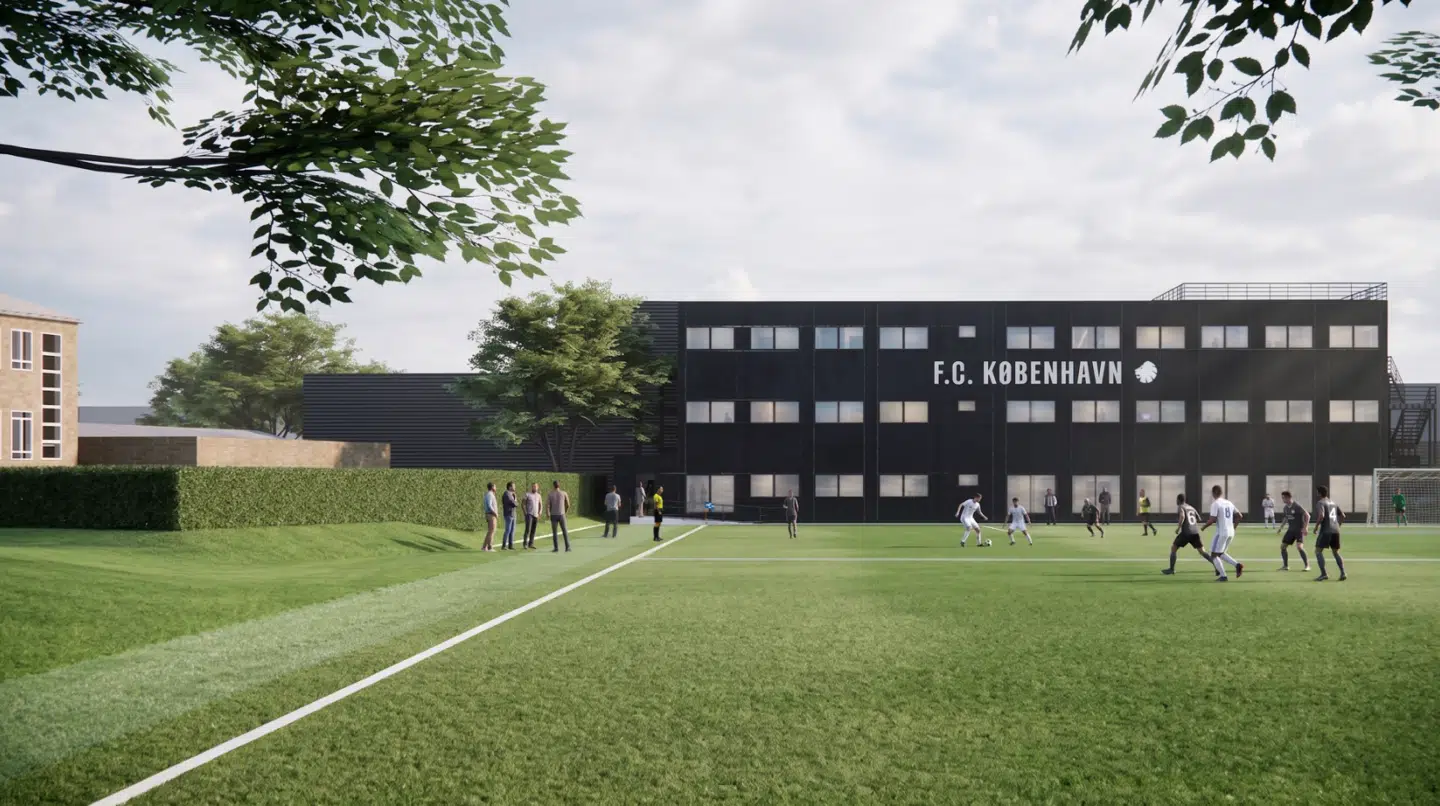 Illustrationer og dokumenter viser, hvordan F.C. København arbejder med både et midlertidigt og et permanent nyt træningsanlæg på Frederiksberg.