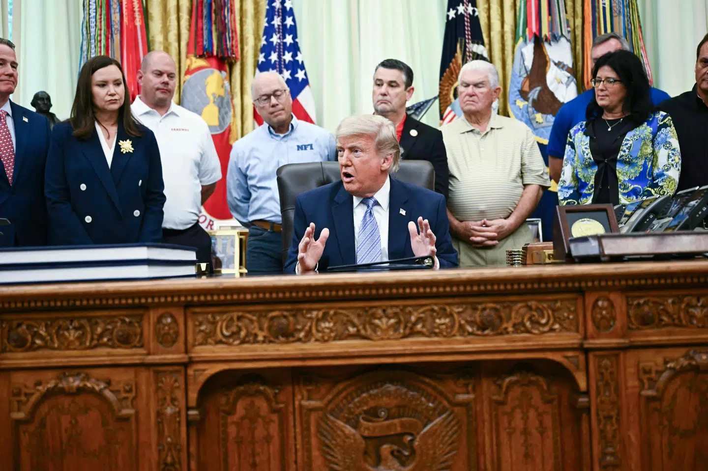 USA's præsident, Donald Trump, under en tale i Det Ovale Værelse torsdag.