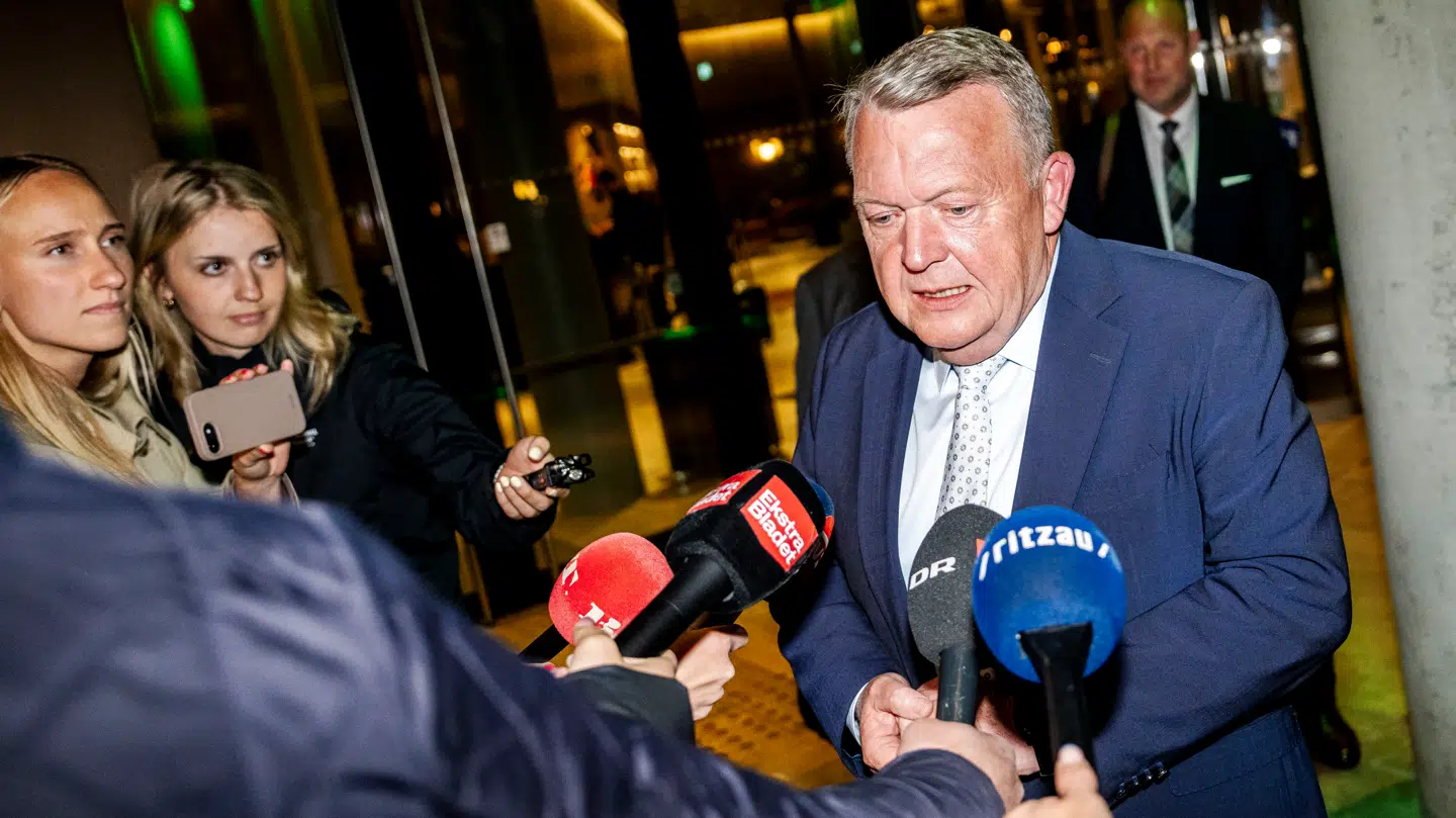Formand for Moderaterne Lars Løkke Rasmussen efter regeringsforhandlinger på Hotel Scandic Spectrum i København tirsdag.