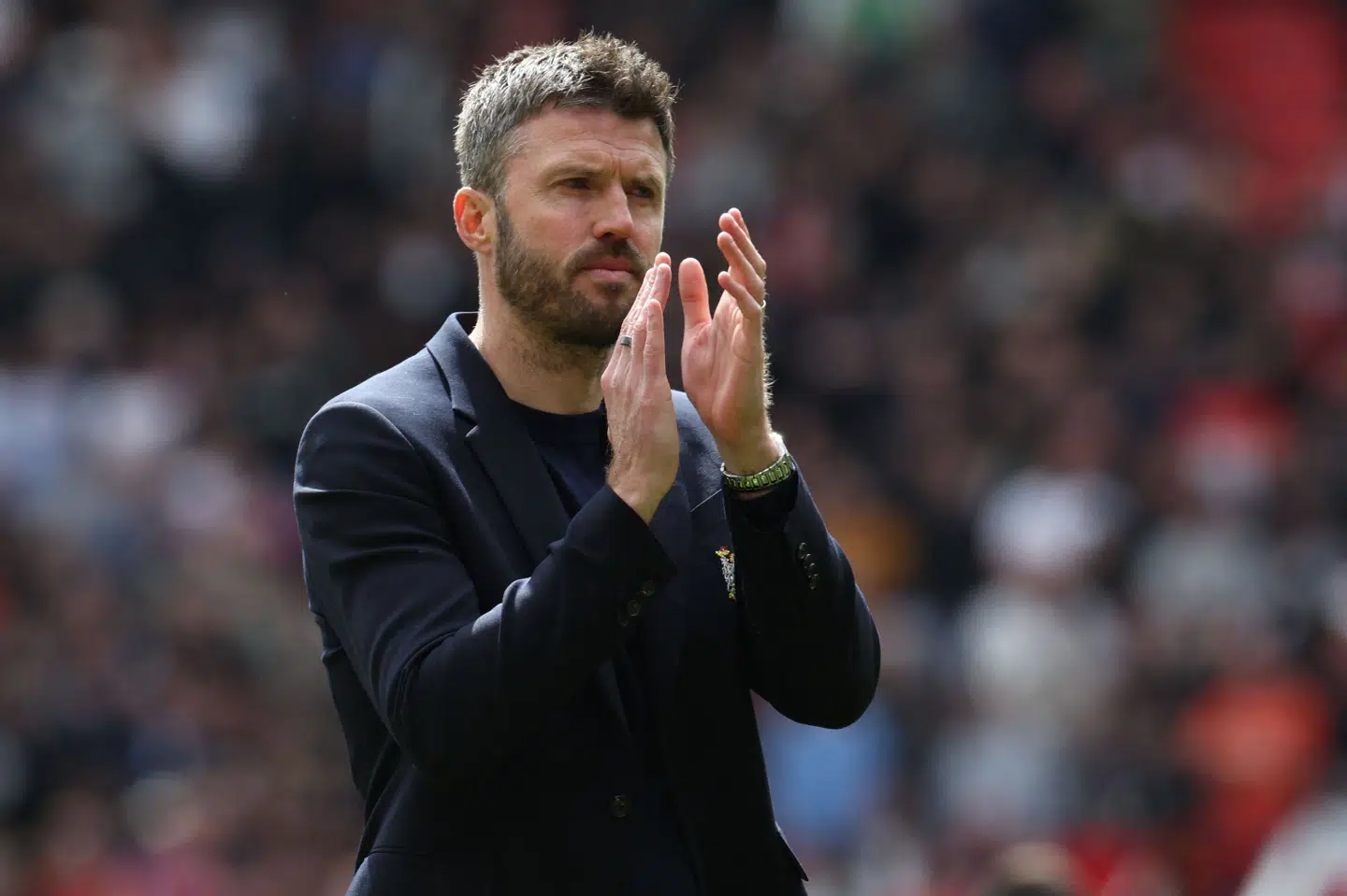 11 sejre, tre uafgjorte og to nederlag har Michael Carrick stået i spidsen for. (Arkivfoto).