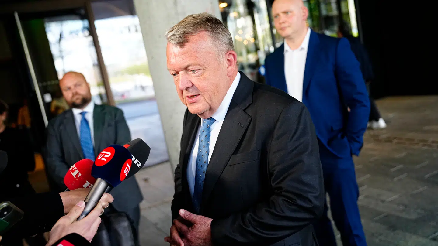 Moderaternes formand Lars Løkke Rasmussen efter regeringsforhandlinger på Hotel Scandic Spectrum i København fredag den 22. maj 2026.